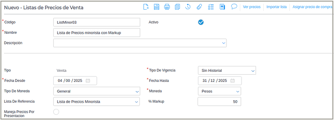 Lista Markup