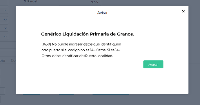 Mensaje de error AFIP