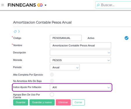 tipo de amortización con índice de ajuste por inflación