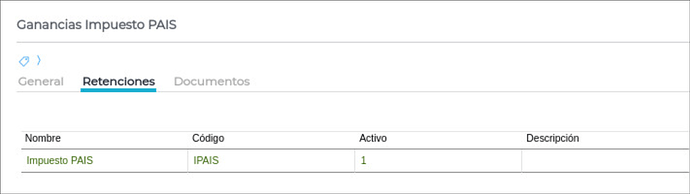 pestaña retenciones