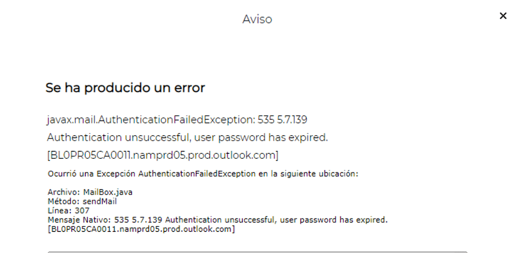 Envío de mails Se ha producido un error javax.mail
