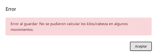 Error al guardar