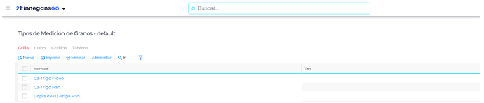 Estos 3 tipos de medición de granos tienen configurada la especie “Trigo”