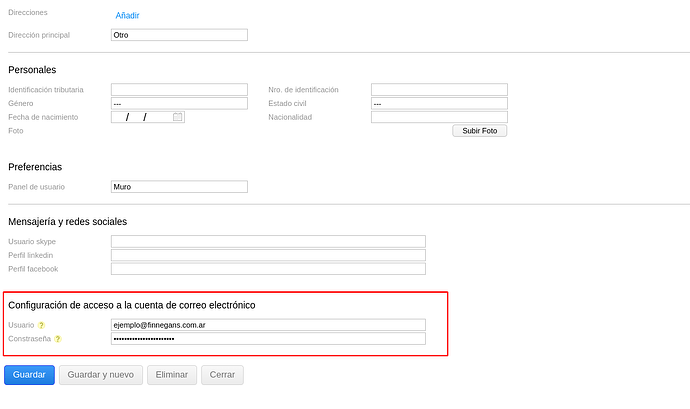 ejemplo de usuario google
