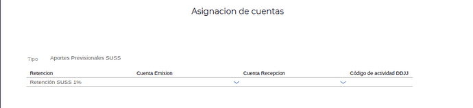 Asignar cuentas correspondientes