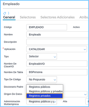 Registros privados