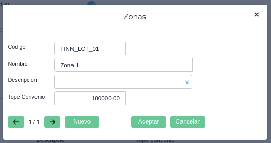 Datos de zona