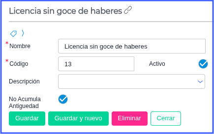 No acumula antiguedad
